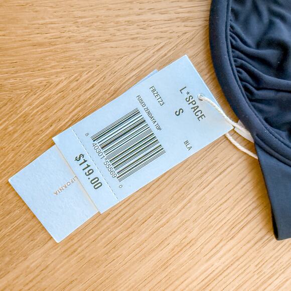 L Space Bikini Top Womens Small Blue Fused Zendaya Colorblock Swim Beach Summer - Picture 2 of 4